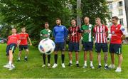 15 June 2016; Eight former SSE Airtricity League players in the Republic of Ireland squad remember their roots, from left, Wesley Hoolahan, Shelbourne FC, Stephen Quinn, St.Patrick's Athletic, Shane Long, Cork City, Daryl Murphy, Waterford United, Stephen Ward, Bohemians FC, David Meyler, Cork City, James McClean, Derry City and Seamus Coleman, Sligo Rovers. Team Hotel, Versailles, Paris, France. Photo by David Maher/Sportsfile