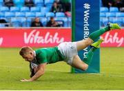 15 June 2016; Stephen Kerins of Ireland scores a try during the World Rugby U-20 Championships match between Ireland and Georgia at Manchester City Academy Stadium in Manchester, England. Photo by Matt McNulty/Sportsfile