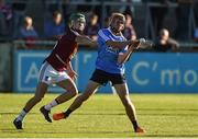 15 June 2016; Andrew Jamieson Murphy of Dublin in action against Joe Rabbitte of Westmeath during the Bord Gáis Energy Leinster GAA Hurling U21 Championship Semi-Final match between Westmeath and Dublin at Parnell Park in Dublin. Photo by Matt Browne/Sportsfile