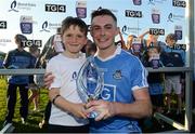 15 June 2016; Man of the match Chris Bennett of Dublin is presented with his trophy by 7 year old Eoin Feehan, from Dublin, after the Bord Gáis Energy Leinster GAA Hurling U21 Championship Semi-Final match between Westmeath and Dublin at Parnell Park in Dublin. Photo by Matt Browne/Sportsfile