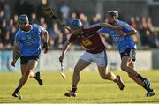 15 June 2016; Ciaran Doyle of Westmeath in action against Jake Malone, right, and Rian McBride of Dublin during the Bord Gáis Energy Leinster GAA Hurling U21 Championship Semi-Final match between Westmeath and Dublin at Parnell Park in Dublin. Photo by Matt Browne/Sportsfile