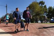 16 June 2016; Conor Murray, centre, and Sean Cronin, 2nd from left, of Ireland arrive for squad training at St David Marist School in Johannesburg, South Africa. Photo by Brendan Moran/Sportsfile