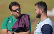 16 June 2016; IRFU Performance Director David Nucifora, left, with defence coach Andy Farrell during squad training at St David Marist School in Johannesburg, South Africa. Photo by Brendan Moran/Sportsfile