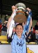 18 July 2010; Dublin captain Denise Masterson lifts the cup. TG4 Ladies Football Leinster Senior Championship Final, Laois v Dublin, Dr. Cullen Park, Carlow. Picture credit: David Maher / SPORTSFILE