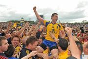 18 July 2010; Roscommon's Donal Shine is lifted shoulder high by team-mates and fans after the game. Connacht GAA Football Senior Championship Final, Roscommon v Sligo, McHale Park, Castlebar, Co. Mayo. Picture credit: Brian Lawless / SPORTSFILE