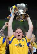 18 July 2010; Roscommon captain Peter Domican lifts the cup. Connacht GAA Football Senior Championship Final, Roscommon v Sligo, McHale Park, Castlebar, Co. Mayo. Picture credit: Ray Ryan / SPORTSFILE