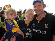 18 July 2010; Roscommon manager Fergal O'Donnell celebrates with his wife Marie and daughter Carrie at the end of the game. Connacht GAA Football Senior Championship Final, Roscommon v Sligo, McHale Park, Castlebar, Co. Mayo. Picture credit: Ray Ryan / SPORTSFILE