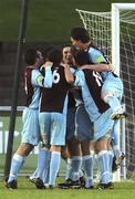 19 July 2010; Drogheda United players celebrate after Alan McNally, centre, scored their side's second goal. Airtricity League Premier Division, Sporting Fingal v Drogheda United, Morton Stadium, Santry, Dublin. Picture credit: Barry Cregg / SPORTSFILE