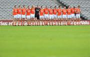 17 July 2010; The Armagh team stand for the National Anthem. GAA Football All-Ireland Senior Championship Qualifier Round 3, Dublin v Armagh, Croke Park, Dublin. Picture credit: Brian Lawless / SPORTSFILE