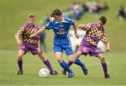 17 June 2016; David Murray of SDFL in action against Luke Greene, left, and Joe O'Sullivan of Wexford during their 5th/6th place playoff at the SFAI Kennedy Cup Finals at University of Limerick in Limerick. Photo by Diarmuid Greene/Sportsfile