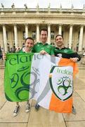 17 June 2016; Republic of Ireland supporters, from left, John Hennessy, from Ballyhea, Co Cork, Ciaran Brosnan, from Killarney, Co Kerry, and Diarmuid McGrath, from Bishopstown, Co Cork at UEFA Euro 2016 in Bordeaux, France. Photo by Stephen McCarthy/Sportsfile