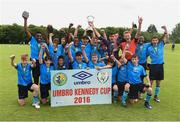 17 June 2016; DDSL captain Troy Parrott and team-mates celebrate with the cup after defeating Galway in a penalty shootout AET in the SFAI Kennedy Cup Final at University of Limerick in Limerick. Photo by Diarmuid Greene/Sportsfile