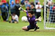 17 June 2016; DDSL goalkeeper Kian Lacchia in action against Galway in the penalty shootout AET during their SFAI Kennedy Cup Final at University of Limerick in Limerick. Photo by Diarmuid Greene/Sportsfile