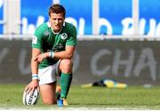 15 June 2016; Johnny McPhillips of Ireland lining up a kick, during the World Rugby U-20 Championships match between Ireland and Georgia at Manchester City Academy Stadium in Manchester, England. Photo by Matt McNulty/Sportsfile