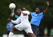 17 June 2016; Joseph Oladunni of Galway in action against Roland Idowu of DDSL during the SFAI Kennedy Cup Final at University of Limerick in Limerick. Photo by Diarmuid Greene/Sportsfile