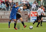 22 July 2010; Stephen Maher, Dundalk, in action against Lachezar Baltanov, PFC Levski Sofia. UEFA Europa League Second Qualifying Round, 2nd Leg, Dundalk v PFC Levski Sofia, Oriel Park, Dundalk, Co. Louth. Picture credit: Oliver McVeigh / SPORTSFILE