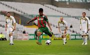 22 July 2010; Alonso Ferreira de Matos, CS Marítimo, takes his side's penalty. UEFA Europa League Second Qualifying Round, 2nd Leg, Sporting Fingal v CS Marítimo, Dalymount Park, Dublin. Picture credit: Barry Cregg / SPORTSFILE