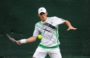 23 July 2010; James McGee, Ireland, in action against Daniel Cox, Great Britain. Irish Open Men’s Tennis Championship Finals, Fitzwilliam Lawn Tennis Club, Dublin. Picture credit: Barry Cregg / SPORTSFILE