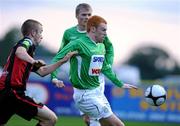 23 July 2010; Adam Mitchell, Bray Wanderers, in action against Paddy Madden, Bohemians. Airtricity League Premier Division, Bray Wanderers v Bohemians, Carlisle Grounds, Bray, Co. Wicklow. Picture credit: Matt Browne / SPORTSFILE