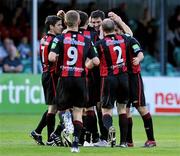 23 July 2010; Killian Brennan, Bohemians, celebrates after scoring their 3rd goal against Bray Wanderers with his team-mates. Airtricity League Premier Division, Bray Wanderers v Bohemians, Carlisle Grounds, Bray, Co. Wicklow. Picture credit: Matt Browne / SPORTSFILE