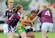 24 July 2010; Ciara Grant, Donegal, in action against Becky Walsh, left, and Siobhan Divilly, Galway. Ladies Gaelic Football Minor A Championship All-Ireland Final, Donegal v Galway, Seán O'Heslin GAA Cub, Ballinamore, Co. Leitrim. Picture credit: Brian Lawless / SPORTSFILE