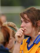 24 July 2010; Jennifer Russell, Tipperary, shows her disappointment after the game. Ladies Gaelic Football Minor B All-Ireland Final, Wexford v Tipperary, Freshford GAA Grounds, Freshford, Co. Kilkenny. Picture credit: Ray Lohan / SPORTSFILE