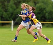 24 July 2010; Kelly Hackett,Tipperary, in action against Aishling Murphy, Wexford. Ladies Gaelic Football Minor B All-Ireland Final, Wexford v Tipperary, Freshford GAA Grounds, Freshford, Co. Kilkenny. Picture credit: Ray Lohan / SPORTSFILE