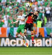 18 June 2016; James McCarthy of Republic of Ireland in action against Yannick Carrasco of Belgium during the UEFA Euro 2016 Group E match between Belgium and Republic of Ireland at Nouveau Stade de Bordeaux in Bordeaux, France. Photo by Stephen McCarthy / Sportsfile.