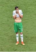 18 June 2016; Stephen Ward of Republic orf Ireland reacts after defeat to Belgium in the UEFA Euro 2016 Group E match between Belgium and Republic of Ireland at Nouveau Stade de Bordeaux in Bordeaux, France. Photo by Paul Mohan/ Sportsfile.