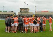 18 June 2016; Armagh manager Kieran McGeeney with his players after the GAA Football All-Ireland Senior Championship Qualifier Round 1A match between Laois and Armagh at O'Moore Park in Portlaoise, Co. Laois. Photo by Matt Browne/Sportsfile