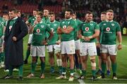 18 June 2016; Dejected Ireland players, from left, Jack McGrath, Kieran Marmion, Sean Reidy, Jared Payne Dave Kilcoyne and Finlay Bealham after the Castle Lager Incoming Series 2nd Test game between South Africa and Ireland at the Emirates Airline Park in Johannesburg, South Africa. Photo by Brendan Moran/Sportsfile