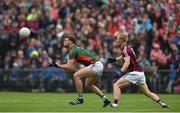 18 June 2016; Aidan O’Shea of Mayo in action against Declan Kyne of Galway during the Connacht GAA Football Senior Championship Semi-Final match between Mayo and Galway at Elverys MacHale Park in Castlebar, Co Mayo. Photo by Ramsey Cardy/Sportsfile