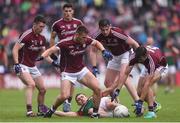 18 June 2016; Jason Doherty of Mayo loses possession to Galway players, from left, Johnny Heaney, Shane Walsh, Liam Silke, Thomas Flynn and Paul Conroy during the Connacht GAA Football Senior Championship Semi-Final match between Mayo and Galway at Elverys MacHale Park in Castlebar, Co Mayo. Photo by Ramsey Cardy/Sportsfile