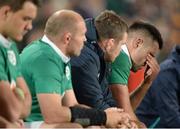 18 June 2016; Conor Murray of Ireland, right, and his team-mates during the final moments of the Castle Lager Incoming Series 2nd Test game between South Africa and Ireland at the Emirates Airline Park in Johannesburg, South Africa. Photo by Brendan Moran/Sportsfile