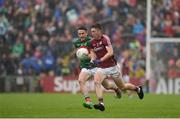 18 June 2016; Johnny Heaney of Galway in action against Jason Doherty of Mayo during the Connacht GAA Football Senior Championship Semi-Final match between Mayo and Galway at Elverys MacHale Park in Castlebar, Co Mayo. Photo by Daire Brennan/Sportsfile