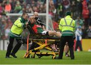 18 June 2016; Jason Gibbons of Mayo leaves the field on a stretcher during the Connacht GAA Football Senior Championship Semi-Final match between Mayo and Galway at Elverys MacHale Park in Castlebar, Co Mayo. Photo by Daire Brennan/Sportsfile