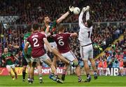 18 June 2016; Aidan O’Shea of Mayo in action against Bernard Power of Galway during the Connacht GAA Football Senior Championship Semi-Final match between Mayo and Galway at Elverys MacHale Park in Castlebar, Co Mayo. Photo by Ramsey Cardy/Sportsfile