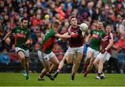 18 June 2016; Damien Comer of Galway in action against Kevin Keane of Mayo during the Connacht GAA Football Senior Championship Semi-Final match between Mayo and Galway at Elverys MacHale Park in Castlebar, Co Mayo. Photo by Daire Brennan/Sportsfile
