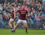 18 June 2016; Eamon Brannigan of Galway celebrates after scoring his side's opening point during the Connacht GAA Football Senior Championship Semi-Final match between Mayo and Galway at Elverys MacHale Park in Castlebar, Co Mayo. Photo by Daire Brennan/Sportsfile