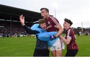 18 June 2016; Galway's Paul Conroy celebrates with supporters following his side's victory in the Connacht GAA Football Senior Championship Semi-Final match between Mayo and Galway at Elverys MacHale Park in Castlebar, Co Mayo. Photo by Ramsey Cardy/Sportsfile