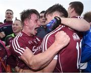 18 June 2016; Galway's Eoghan Kerin, left, and Shane Walsh celebrate following their side's victory in the Connacht GAA Football Senior Championship Semi-Final match between Mayo and Galway at Elverys MacHale Park in Castlebar, Co Mayo. Photo by Ramsey Cardy/Sportsfile