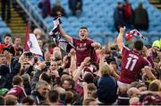 18 June 2016; Damien Comer of Galway celebrates with supporters on the field after the Connacht GAA Football Senior Championship Semi-Final match between Mayo and Galway at Elverys MacHale Park in Castlebar, Co Mayo. Photo by Daire Brennan/Sportsfile