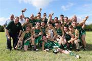 18 June 2016; Captain Mark Ryan and teammates with the trophy after the Britain's Provincial Junior Shield Final match between Hertfordshire and Yorkshire at Frongoch in Gwynedd, Wales. Photo by Paul Currie/Sportsfile