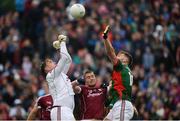 18 June 2016; Bernard Power of Galway in action against Aidan O'Shea of Mayo during the Connacht GAA Football Senior Championship Semi-Final match between Mayo and Galway at Elverys MacHale Park in Castlebar, Co Mayo. Photo by Daire Brennan/Sportsfile