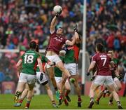 18 June 2016; Paul Conroy of Galway in action against Tom Parsons of Mayo during the Connacht GAA Football Senior Championship Semi-Final match between Mayo and Galway at Elverys MacHale Park in Castlebar, Co Mayo. Photo by Daire Brennan/Sportsfile
