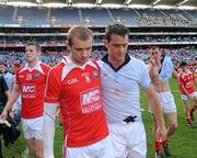 24 July 2010; A dejected Paddy Keenan, left, and Shane Lennon, Louth, during a lap of honour after the game. GAA Football All-Ireland Senior Championship Qualifier, Round 4, Dublin v Louth, Croke Park, Dublin. Picture credit: Oliver McVeigh / SPORTSFILE