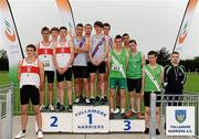 25 July 2010; Dundrum South Dublin, centre, winners of the Boy's U-18 4 x 100m final are, from left, Philip Smith, Joe Dowling, Kevin Lynch and Jack O' Mahony. Woodie's DIY Juvenile Track and Field Championships. Tullamore Harriers Stadium, Tullamore, Co. Offaly. Picture credit: Barry Cregg / SPORTSFILE