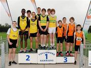 25 July 2010; Brothers Pearse AC, Dublin, centre, winners of the Boy's U-15 4 x 100m final are, from left, Adam Raitt, Peter McDermott, Carl Murray and Eoghan Morgan. Woodie's DIY Juvenile Track and Field Championships. Tullamore Harriers Stadium, Tullamore, Co. Offaly. Picture credit: Barry Cregg / SPORTSFILE