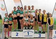 25 July 2010; Emerald AC, centre, winners of the Girls's U-17 4 x 100m final are back row, from left, Caroline Hickey, Megan Hyland, Marie Heelan, front row, Sarah Lavin and Amy O' Donoghue. Woodie's DIY Juvenile Track and Field Championships. Tullamore Harriers Stadium, Tullamore, Co. Offaly. Picture credit: Barry Cregg / SPORTSFILE