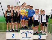 25 July 2010; Abbey Striders AC, centre, winners of the Boy's U-13 4 x 100m final are, from left, Greg Barrett, Gareth O'Connor, Darragh Cronin Jenks, Conor Sexton and Michael Healy. Woodie's DIY Juvenile Track and Field Championships. Tullamore Harriers Stadium, Tullamore, Co. Offaly. Picture credit: Barry Cregg / SPORTSFILE